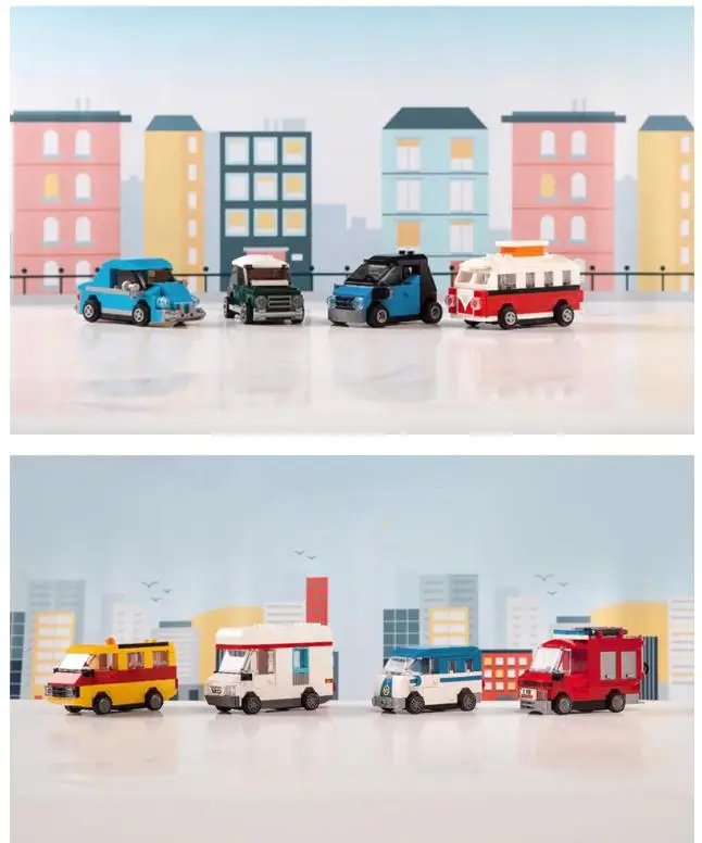 2024 MOC Technology Mini station Wagon Model Car Education Car brick Static plastic set assembly model building blocks