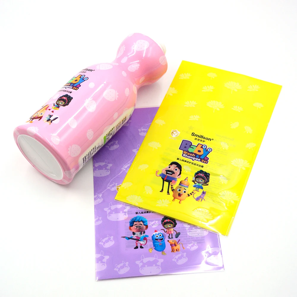 Custom PET PVC Heat Shrink Sleeve Label Baby Wash Shampoo Bottle Shrink Wrap for Liquid Packaging Bottles