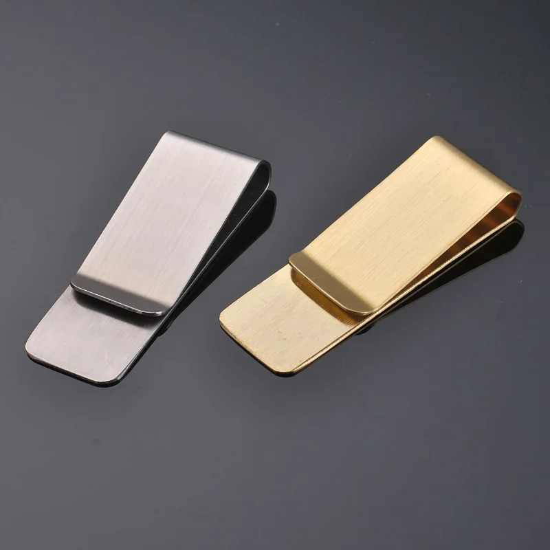 Minimalist Slim Metal souvenir shiny stainless steel blank money clip