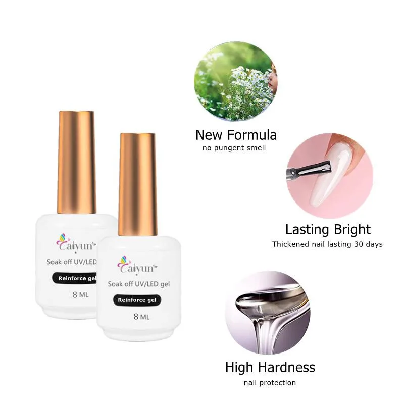 Supper Best Clear Non Toxic Steady Base Color Top Coat Long Lasting Strong Reinforce Gel For Nail Art