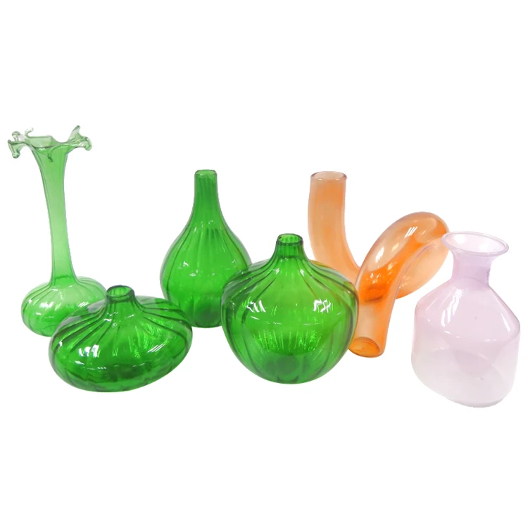 Glass Flower Vase Manufacturer Blue Borosilicate Glass Vases For Table Home Decoration Wedding