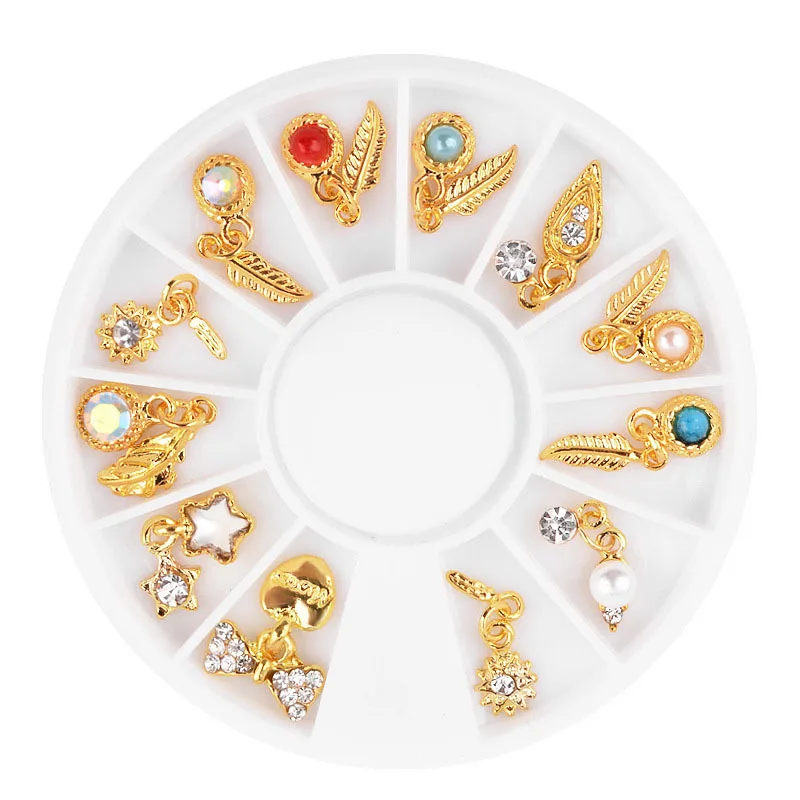 3d Nail Rhinestones Metal Studs Gold Nail Rivets Set Nail Crystals Jewelry Decorations Manicure Kit