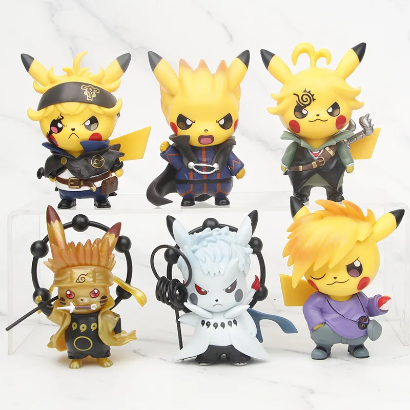 Wholesale Cartoon 6 PCS Ninja Pikachu Action Figure Set