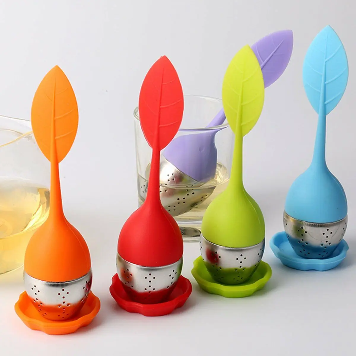 Stainless steel tea infuser tea filter silicone leaf tea strainer small and exquisite easy to carry
