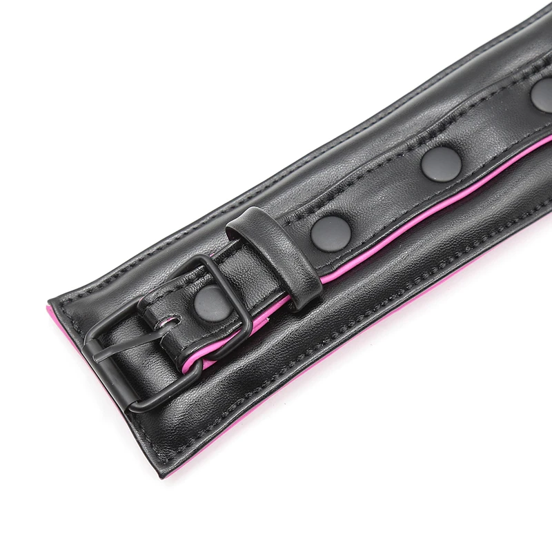 
3pcs BDSM Kit Sexy Slave Leather Bondage Handcuffs Ankel Collar Bondage Restraints for Adult Toy 