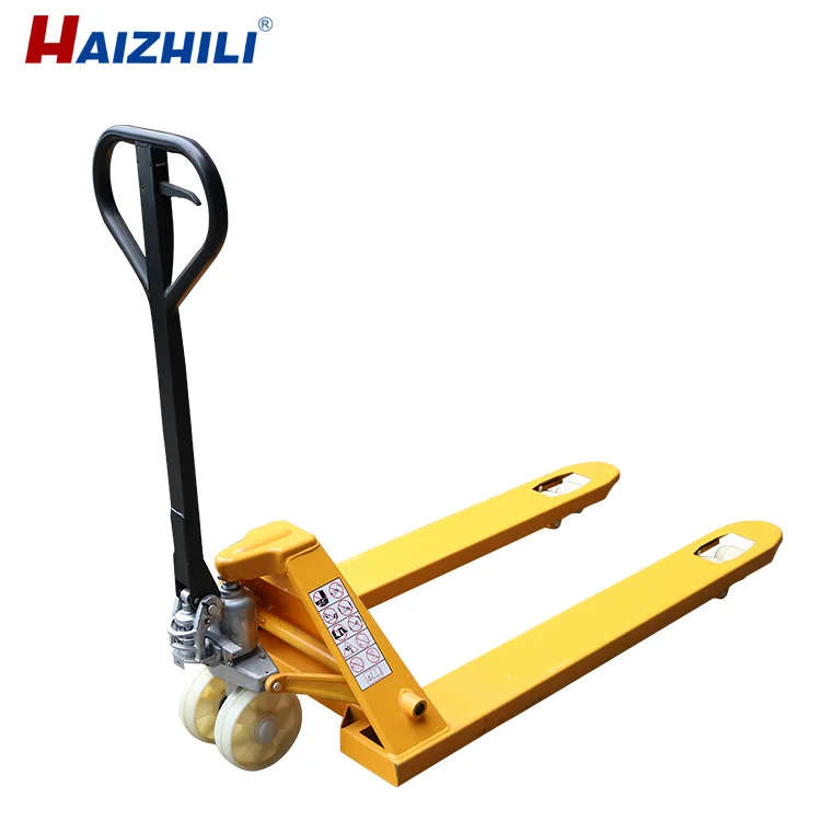 HaizhiLi Handling Equipment China manufacturer metal steel hand pallet truck 2 ton hydraulic manual pallet jacks