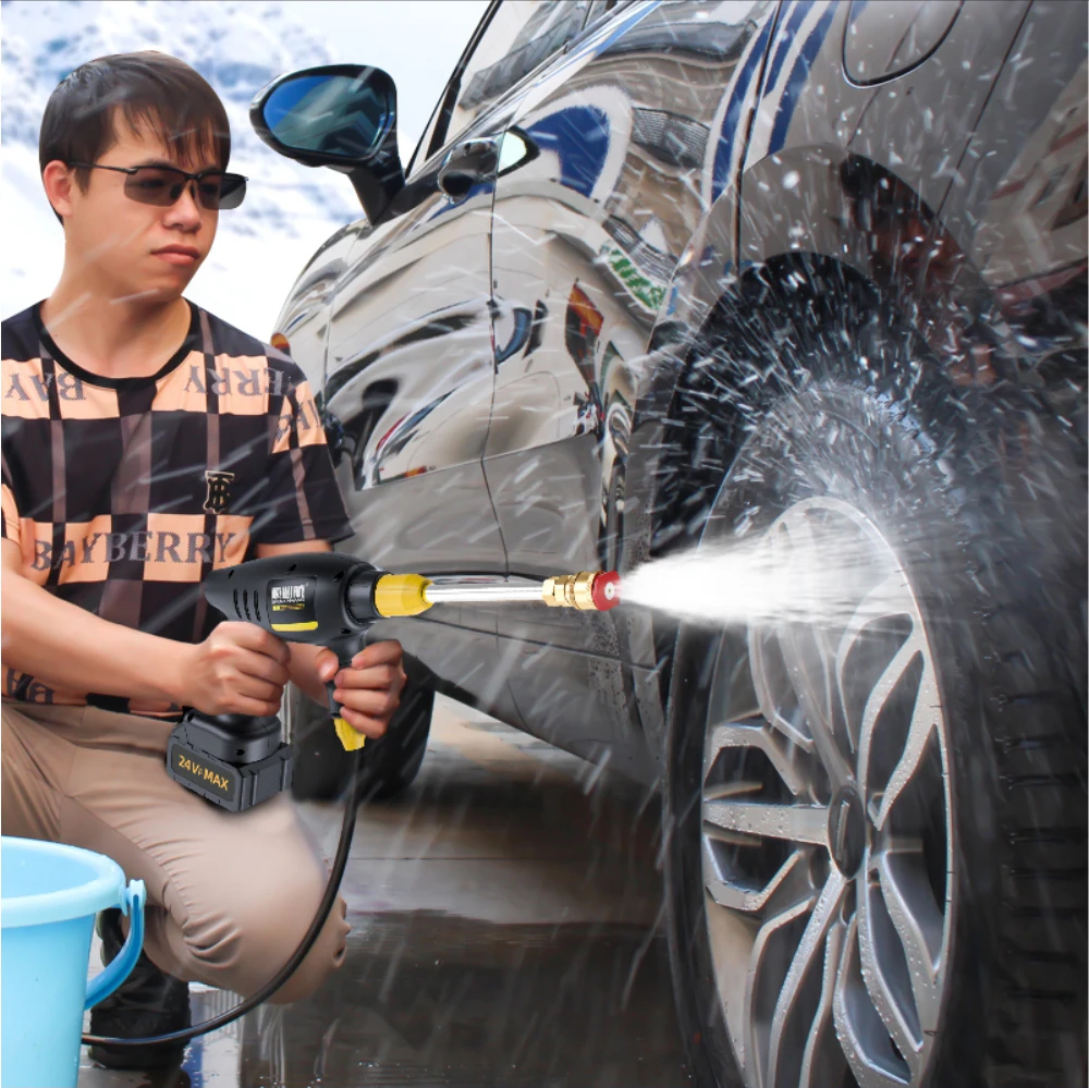 400w Lithium Battery Car Wash Gun 18v Cordless Portable High Pressure Washer