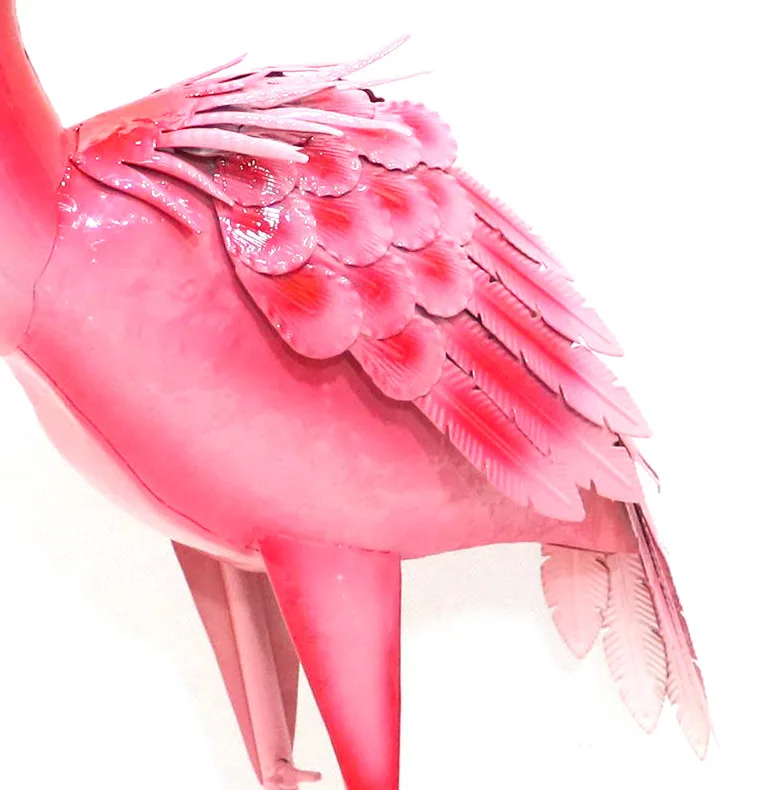 MR Pink Flamingo Yard Decorations Metal Garden Statues and Sculptures Standing Bird Lawn Ornaments Pond Decorations
