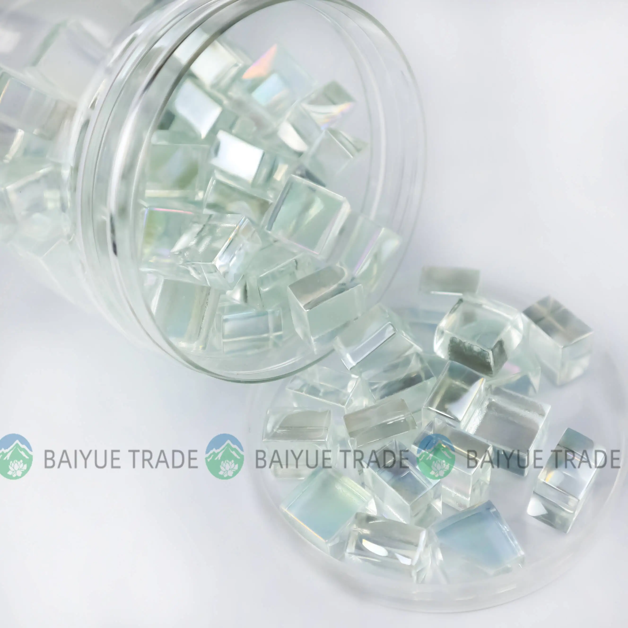 Square Glass Beads Multicolor Crystal Lampwork & Glass Wholesale Cheapest for Decoration and Landscaping Copper Color CN;HEB GB