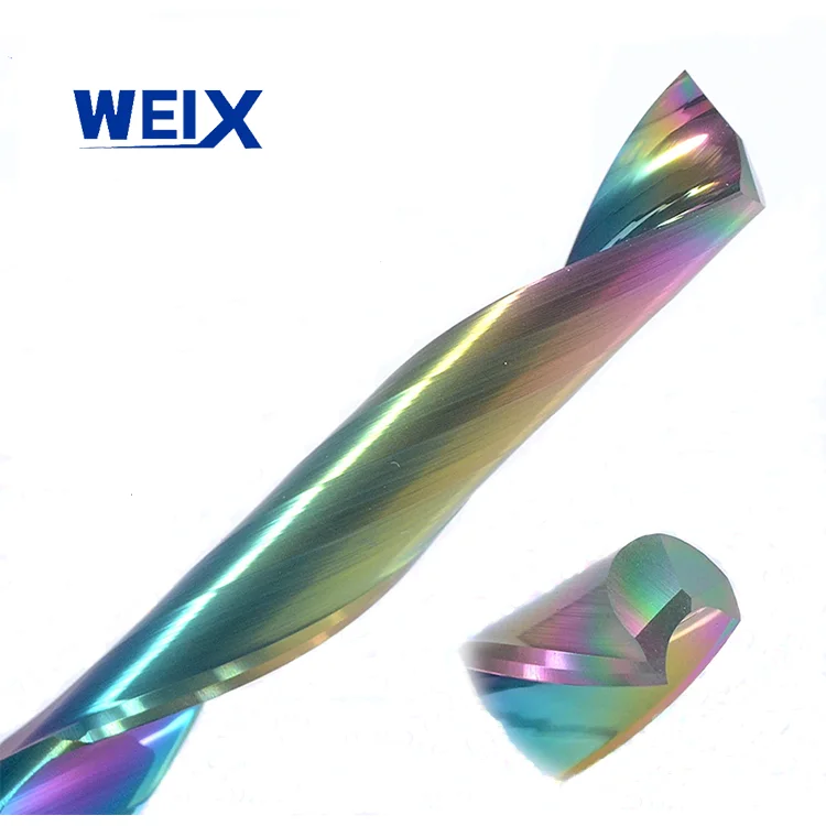 WEIX Factory Supply OEM Single Flute Up Cut Down Cut Solid Carbide End Mill for Aluminium with 8mm Shank CNC Router Bits