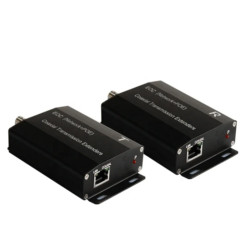 EOC PoE over coax ethernet over coax IP extender for IP cameras POE+POC 1000M