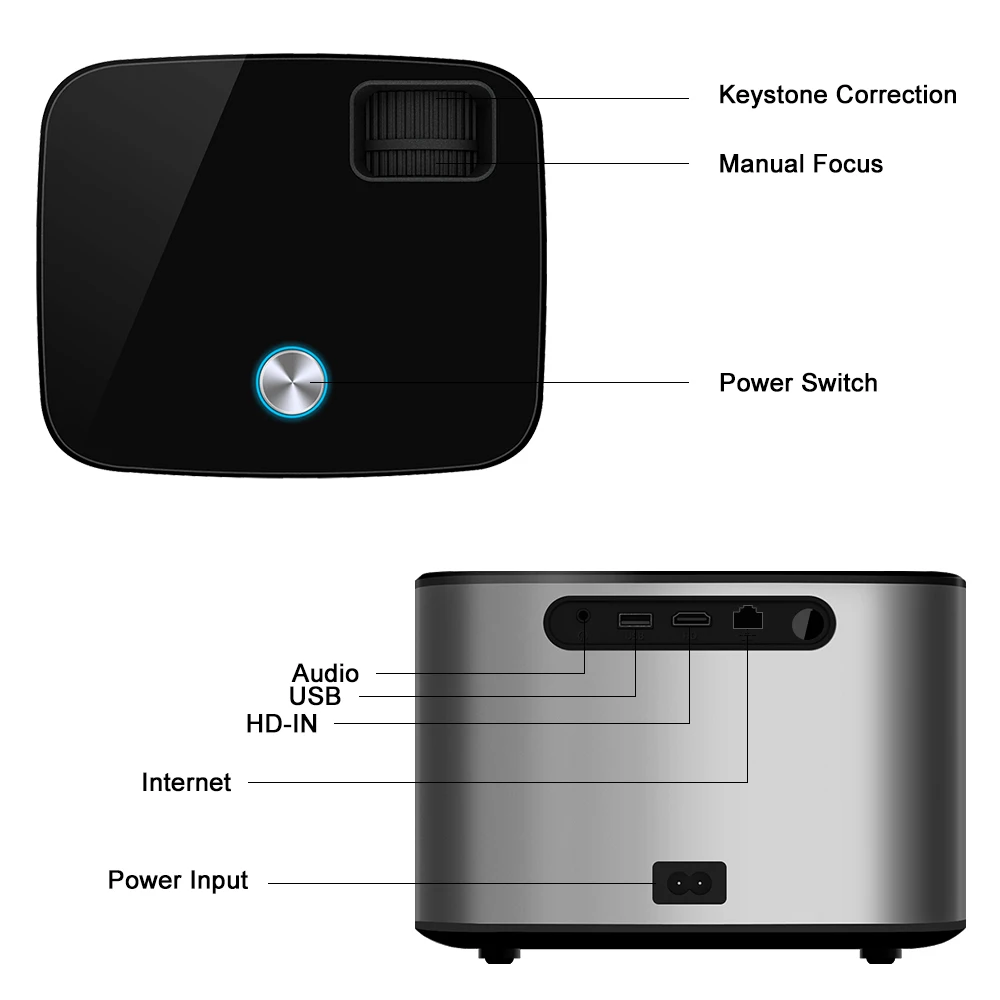 2023 HD 1080P 4K 9000 Lumens WiFi Projecteur Android Portable Video Projector Smart LED LCD Projectors for Home Cinema