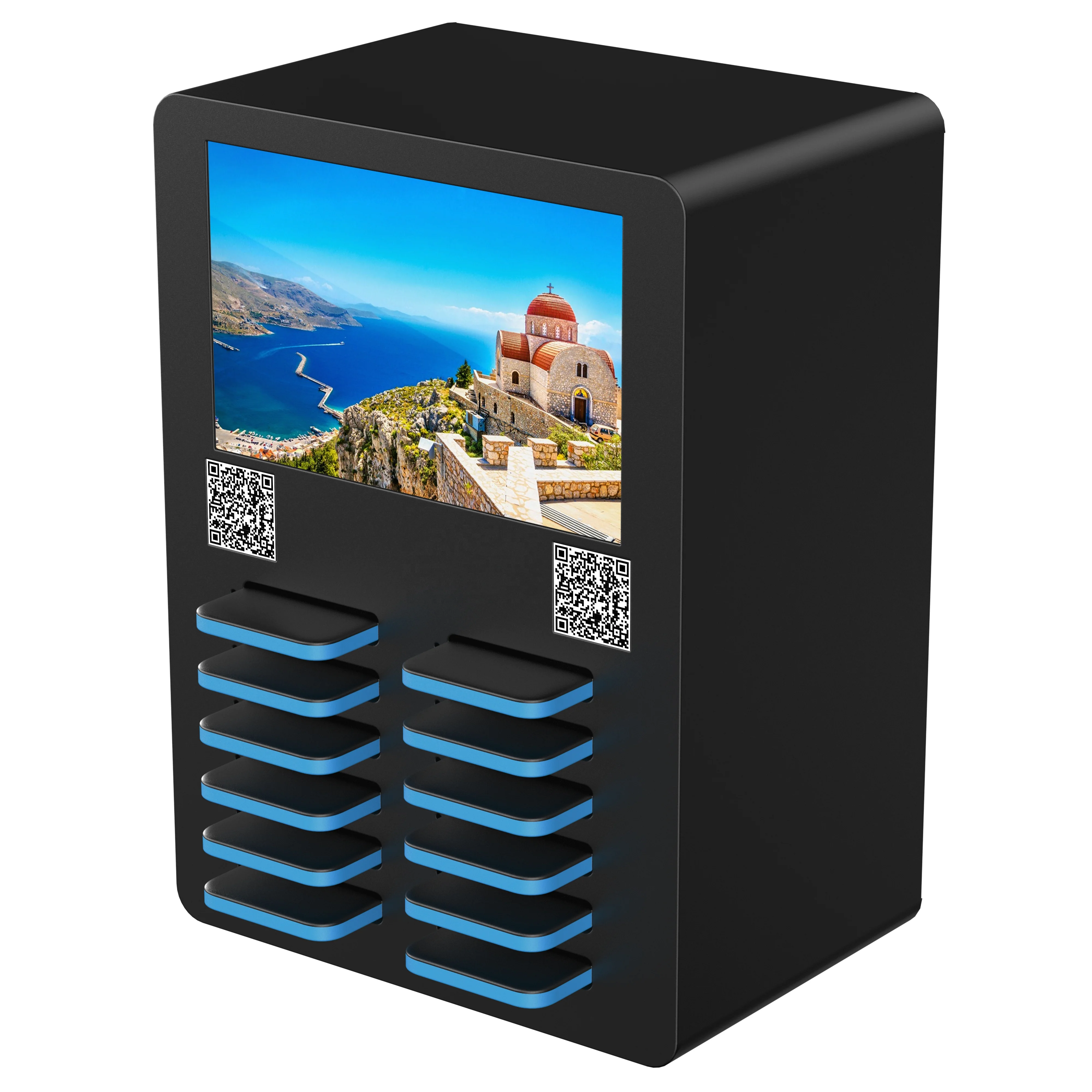 Power bank restaurant sharing station stand 12 slots 5000mah qr code shared power bank rental station