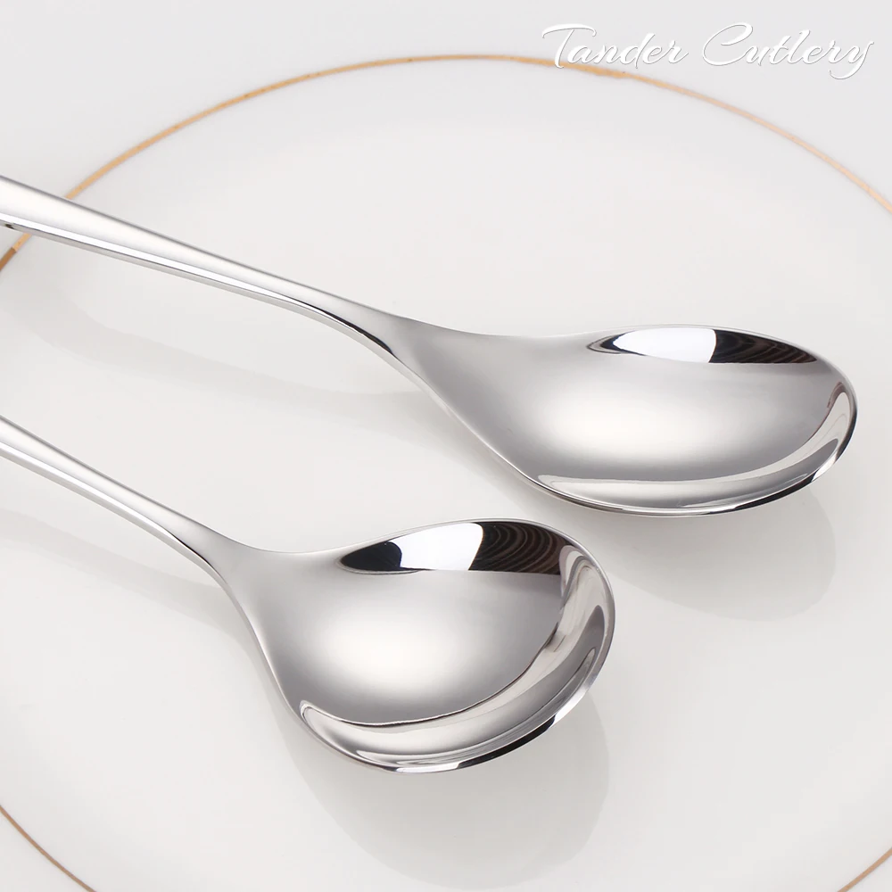 Mirror 18/10 Stainless Steel Modern Silverware Classic Design Metal Spoon Fork And Knife Restaurant Cutlery Set