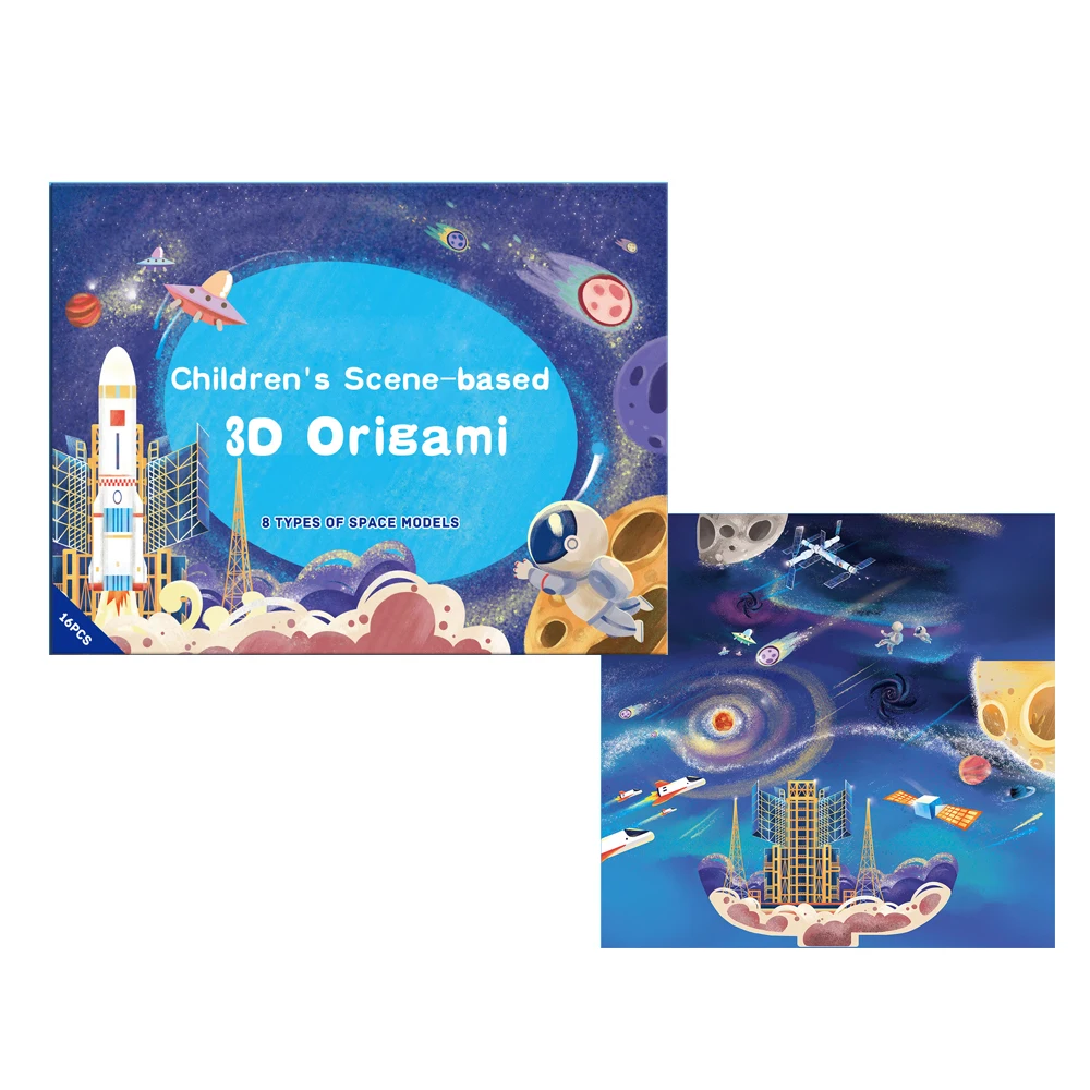 Kids Hobbies Classic Toys Wholesale custom red animals ocean dinosaur traffic 3D Paper Craft Origami Toy for kid