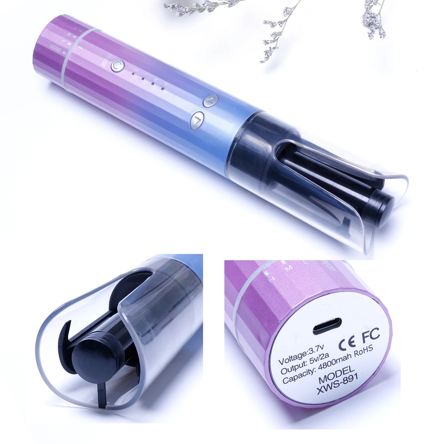 Hot Mini Wireless Rechargeable Portable Electric Spiral Curly Hair Curler Automatic Cordless Hair Curler Curling Iron