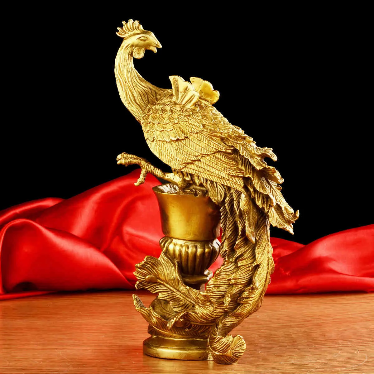 2014 new year gift brass chinese  Phenix  sculptures Fengshui Zodiac Dragon Phenix Gift