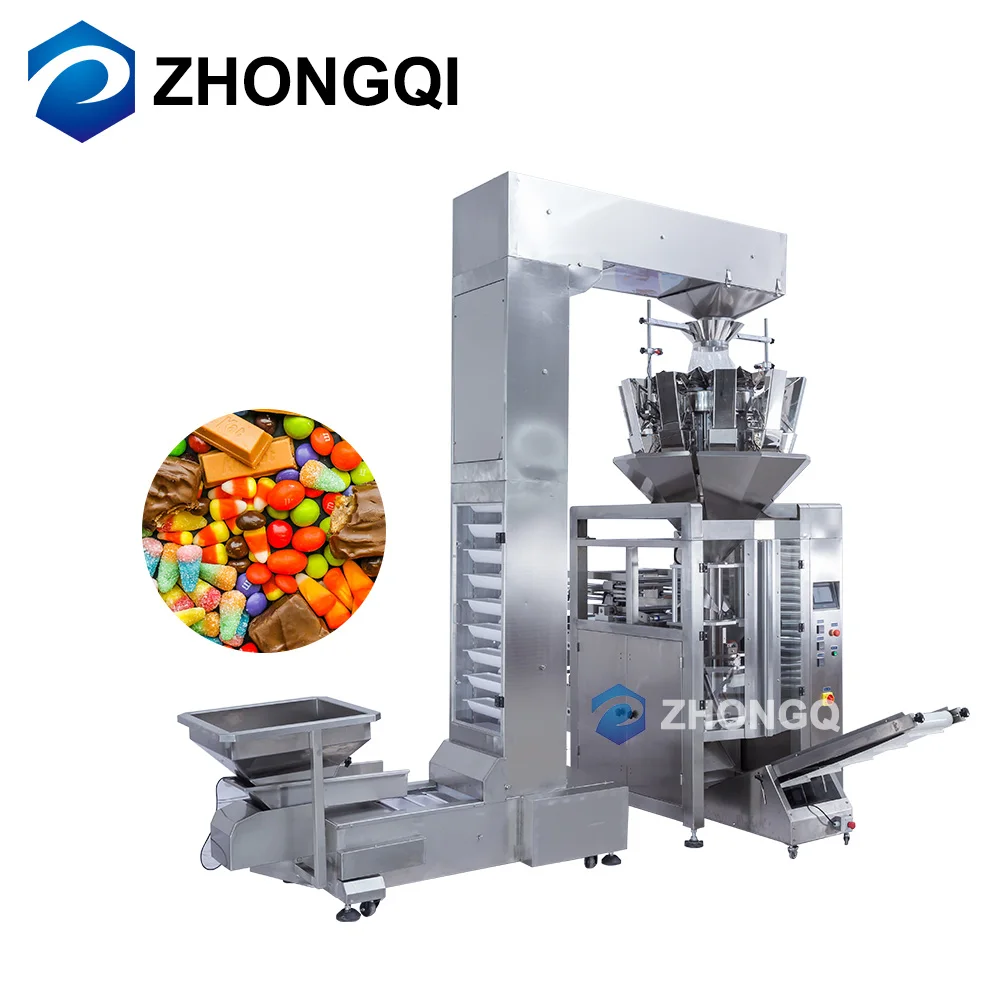 Full Automatic Chocolate Covered Nuts Gummy Candies Stand-Up Pouch Bag Peanut Candy Packing Machine