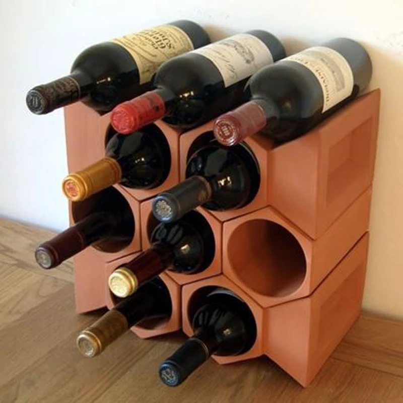Home decoration high quality terracotta wine bottle rack