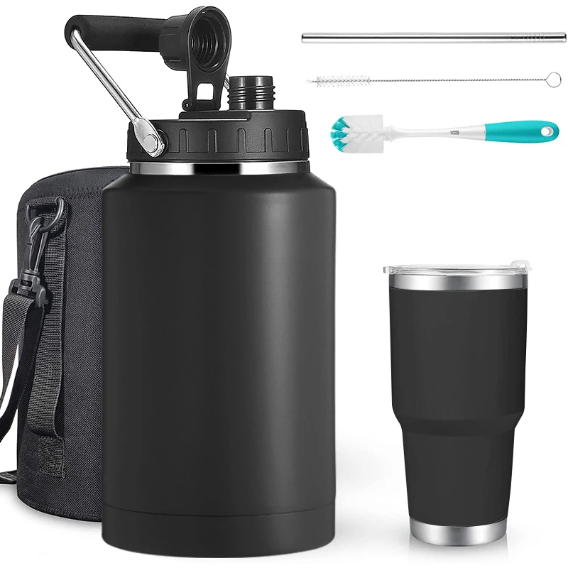 Dual Opening Leak-Proof Lid Large Capacity for Any Adventure Insulated Growler 128 oz growler Up to 60 Hours Cold