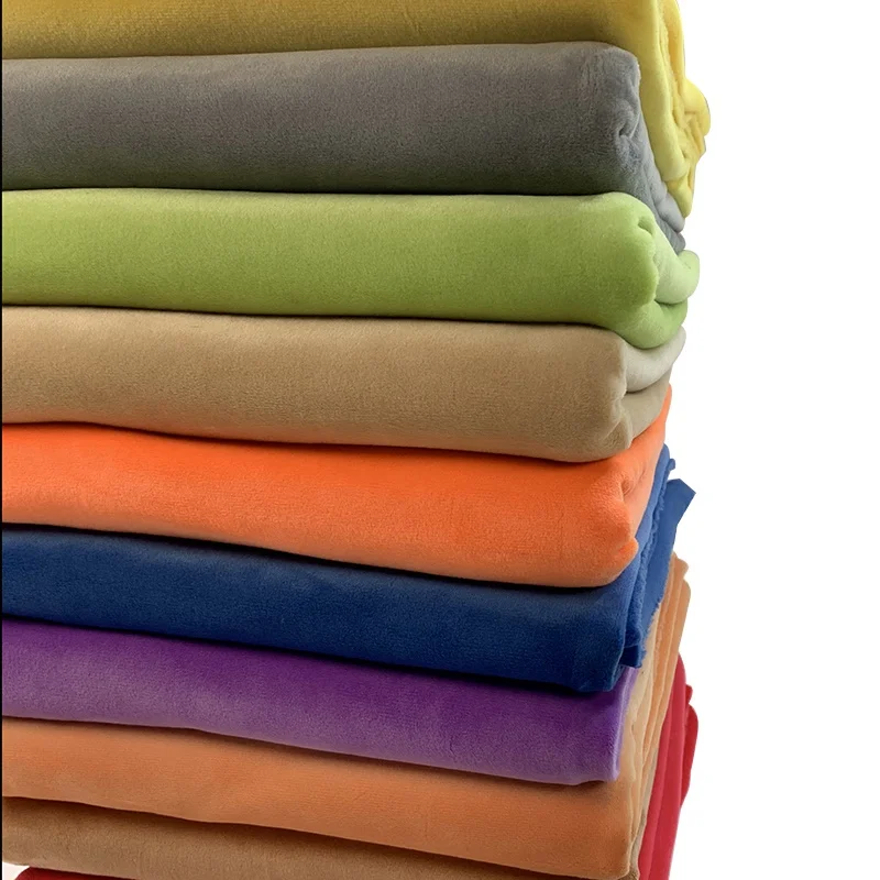 Elastic plush fabric 1mm solid color soft artificial fur fabric 250g DIY sewing dress doll fabric