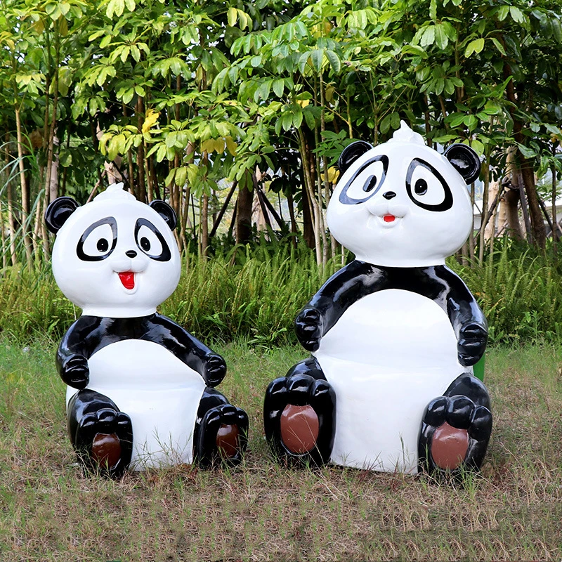 Cartoon Panda Bench Garden Park Ornaments Outdoor