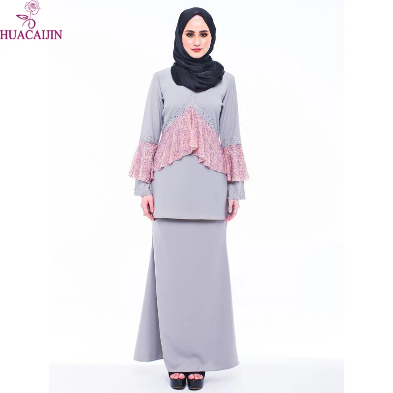 Fashion Design Lace Baju Kurung Elegant Hot Sell Pakistan Traditional Clothing Long Sleeve Fashion Baju Kebaya In Malaysia