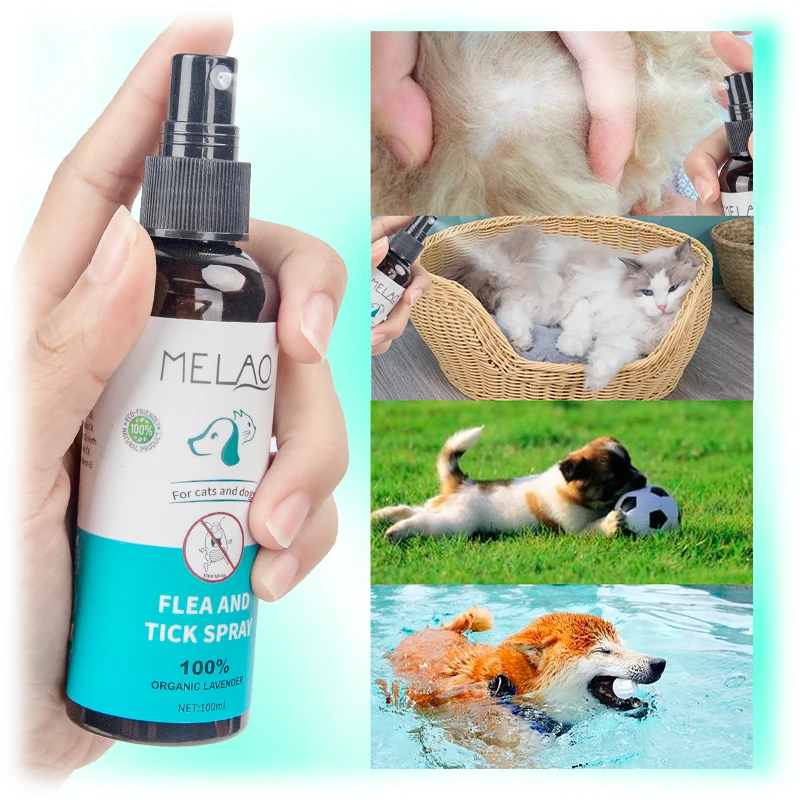 MELAO pet body care natural killing killer flea treatment pet dog cat flea spray low moq