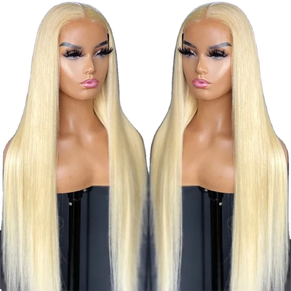Оптовая продажа, 613 светлые длинные волосы, прямые парики на фронтальной сетке, синтетический высокотемпературный волоконный парик, черные женские фронтальные кружева Футура