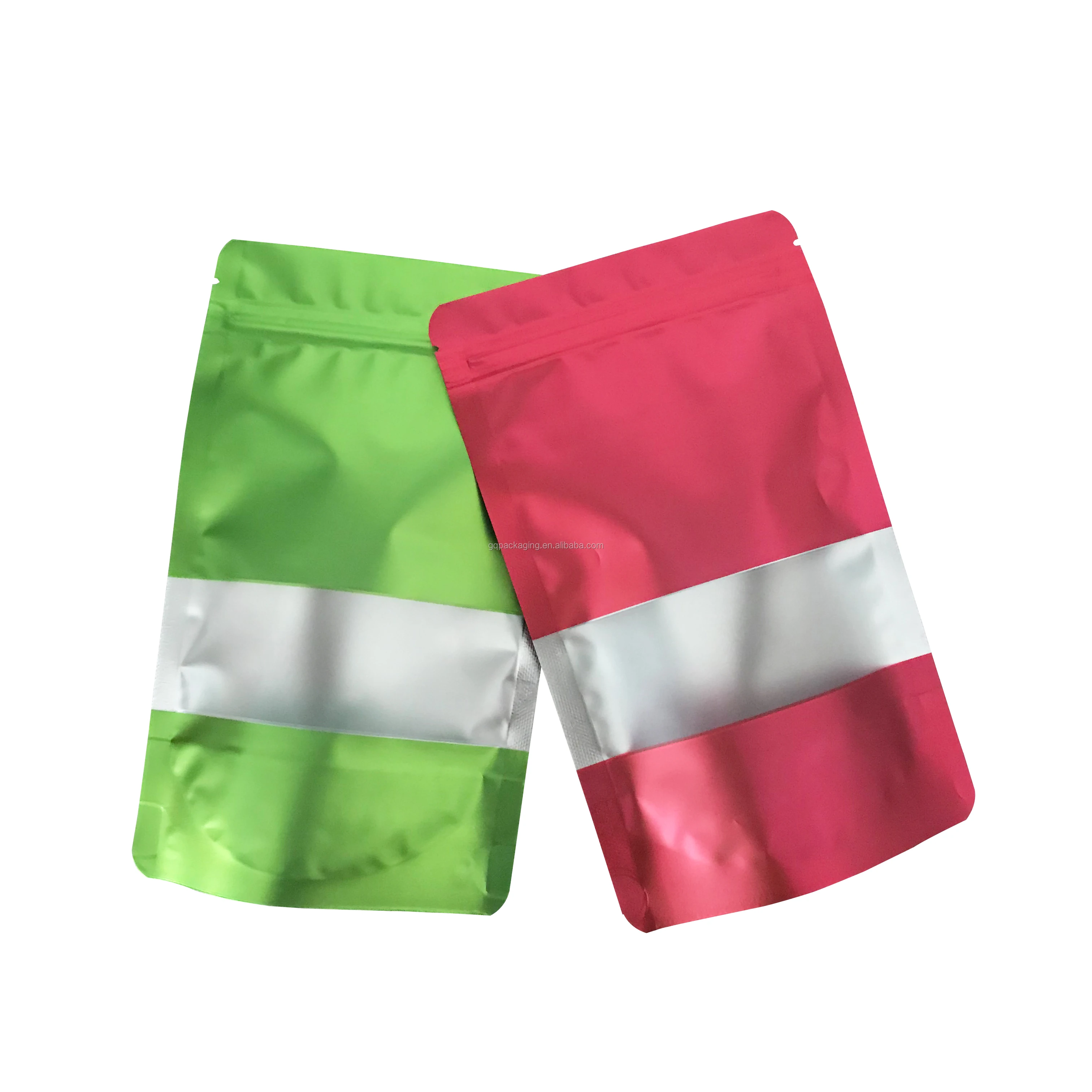 RTS foil coffee bag doypack with window plastic cashew nuts packaging bag printed snacks bags 1 Pack=100 Pieces