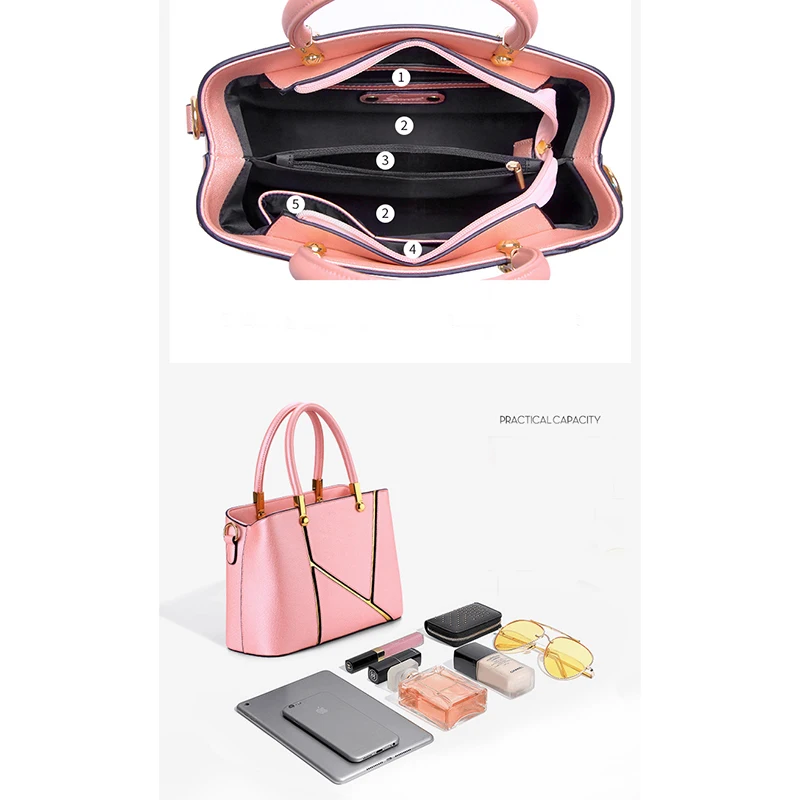 2021 Fashion High Quality Ladies Hand bags Women Bags Sets Red Pu leather Handbags sets 2 In 1