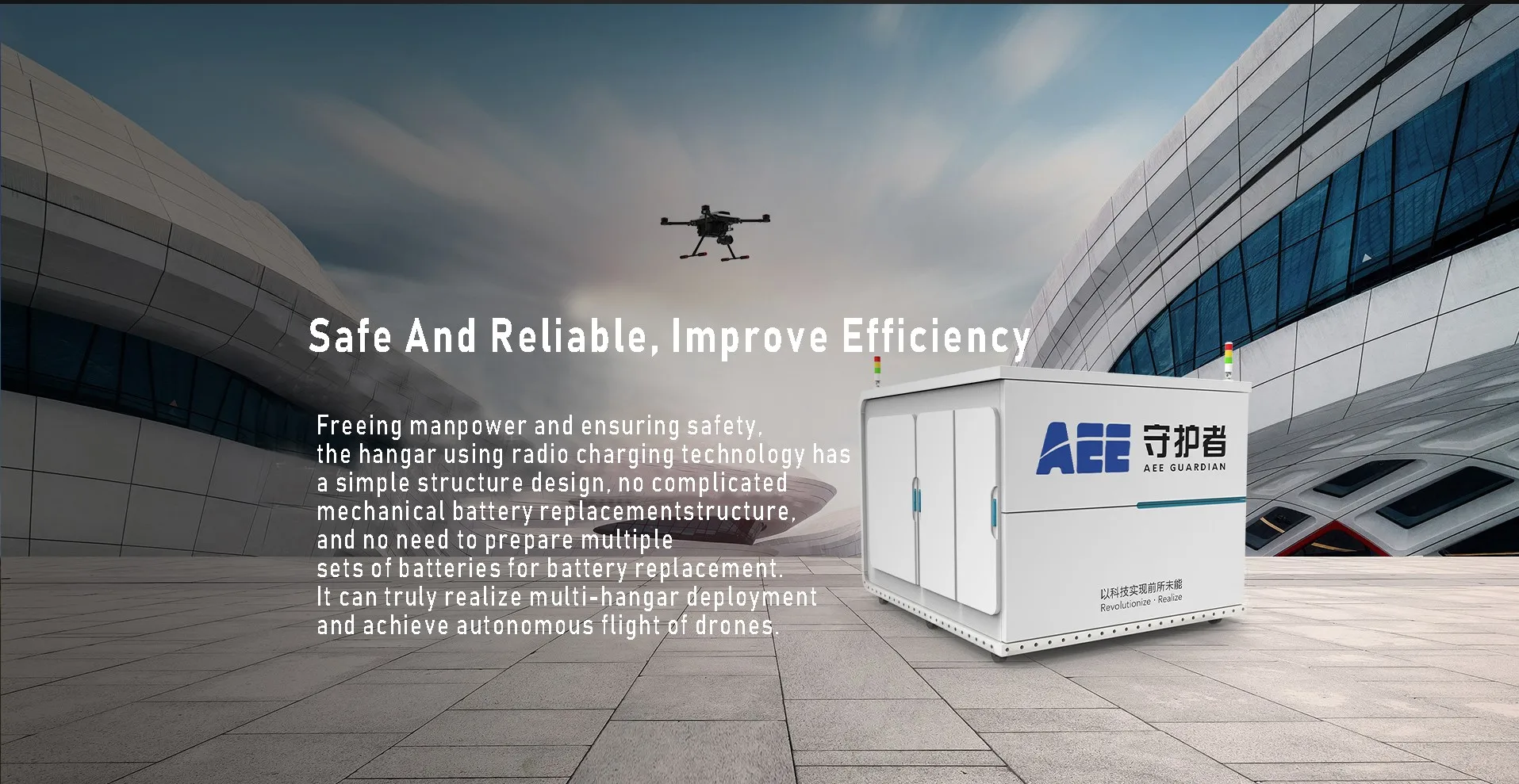 Guardian II UAV Double Hanger Automatic Parking Apron For Goal-Road Congestion Management Goal-Fast Handling of Traffic Accident