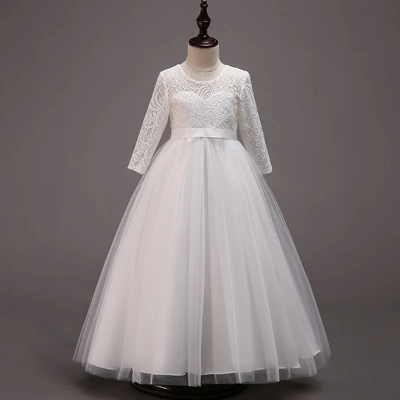 Girls Ruffles Long sleeve Dress Kids Wedding Birthday Party Clothing Children Girl Princess Dresses Kid Frocks Costumes