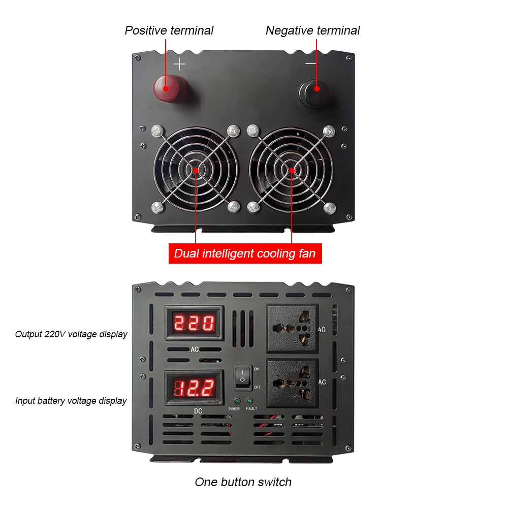 Инвертор немодулированного синусоидального генератора HOULI 12 В 24 В до 220 В инвертор мощности 8000 Вт для дома
