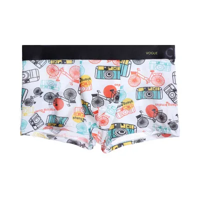 
Cheap Price Summer Mens Personality Printing Ice Silk Breathable Seamless Boxer Underwear 