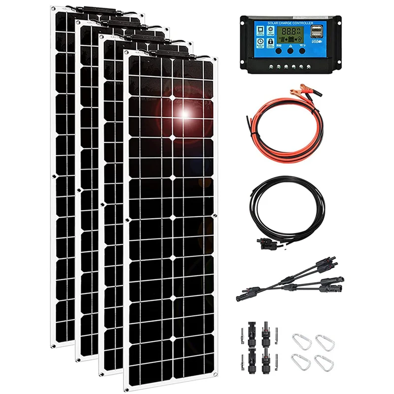 Flexible PET monocrystalline paneles solares kit 50W 200W 400W 800watt Solar Panel Energy Systems Charger for Home roof RV car