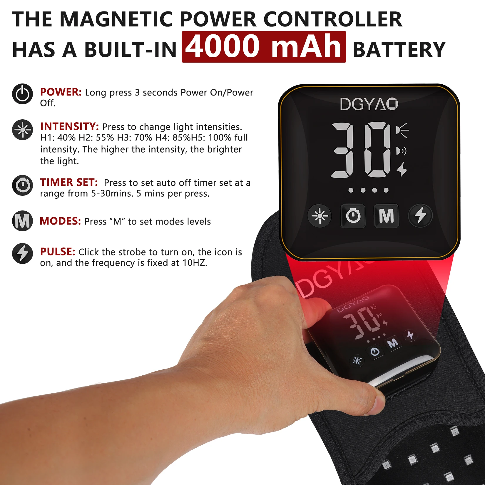 DGYAO Cordless Therapy Slipper with 4000 mAh Power Bank for Feet Pain