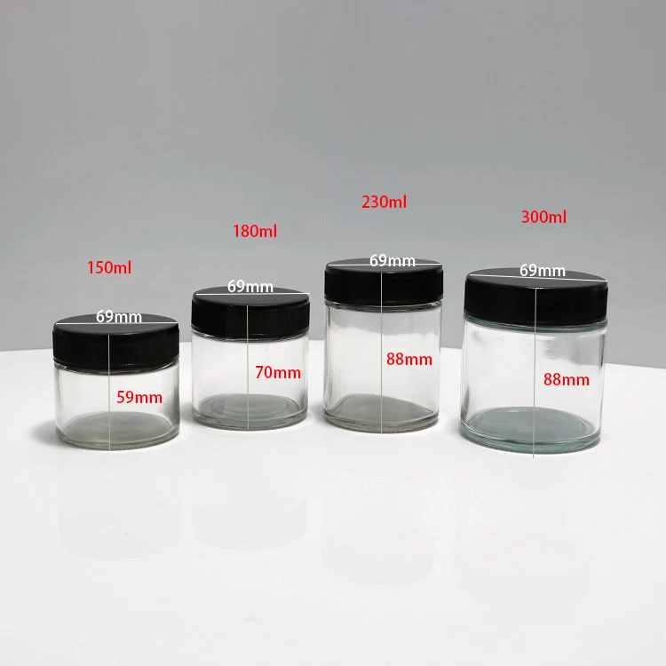 Wholesale Recyclable Refill Large Double Pressed Screw Cap pre rolled Child Resistant Glass Jar for medical packaging