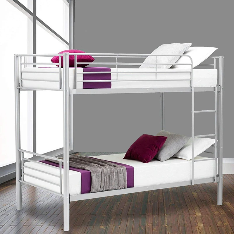 2024 Factory price 2 tier metal dorm bunk bed frame double steel dorm bed for sale High quality super double bunk bed
