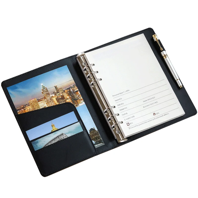  notebook binder PU leather loose leaf hardcover a4/b5/a5