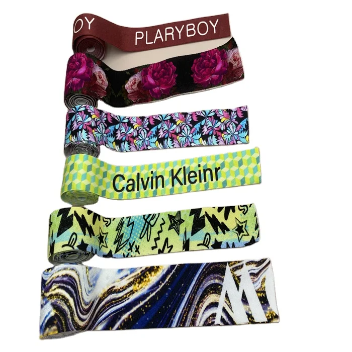Digital printed elastic nylon elastic rubber underwear headband garment accessories luggage fabric