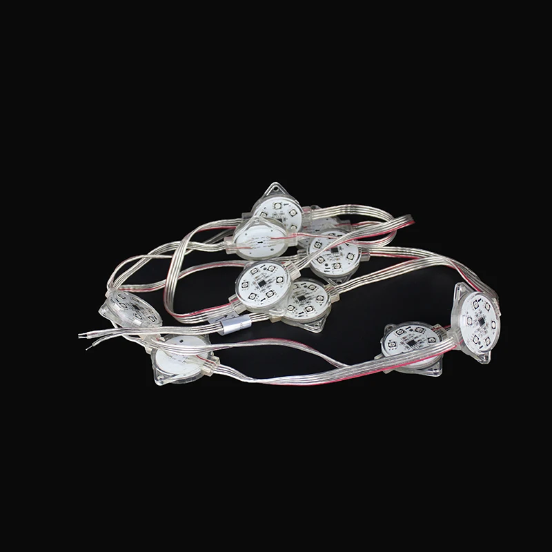 50mm Clear Flat LED DMX Pixel Point Light With DC24v 5050 RGB LED Chips For Building Lighting