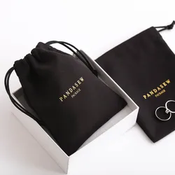 PandaSew Comfortable Feeling Custom Logo Drawstring Packaging Bag Velvet Jewelry Pouch