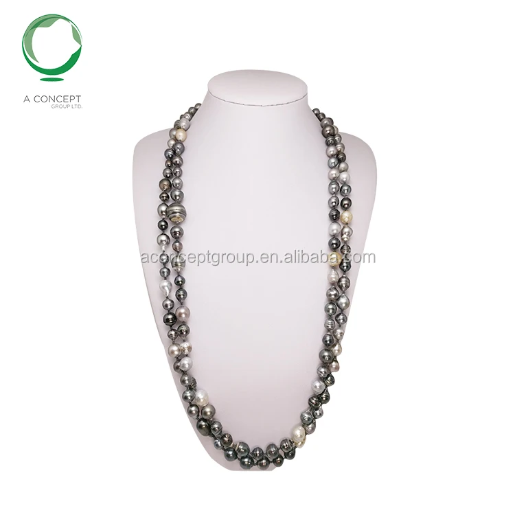 Лидер продаж, разноцветное ожерелье из таитянского черного жемчуга толщиной 8-13 мм, 160 см