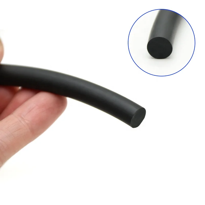 Fluorine Rubber Solid Strip Diameter 2,3,4,5,6,7,8,10,12,15,2.5,3.5,4.5 mm O-Ring Bar Seal Not Foaming Black