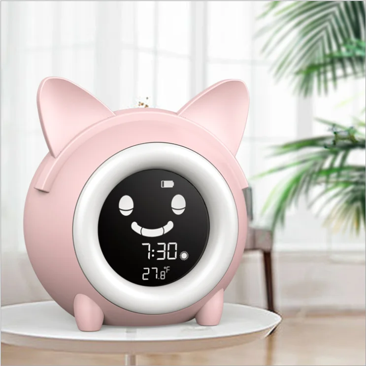 Drop Shipment Desk Digital Alarm Clock Night Lamp Cute Table Kids Sleep Sound Machine Lights Alarm Clocks