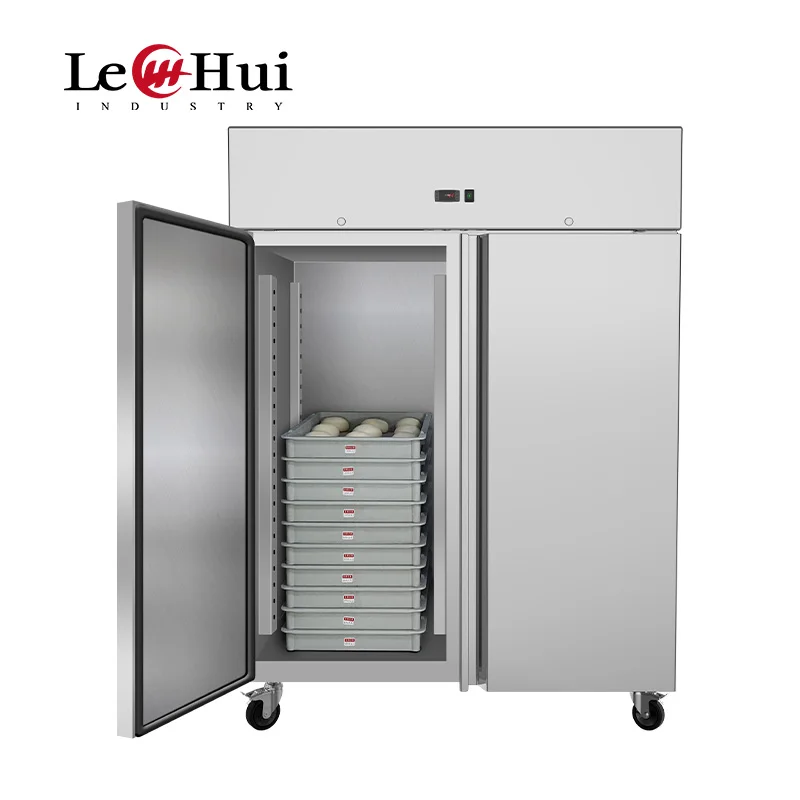 Commercial restaurant double 2 door kitchen Vertical pizza prep table refrigerator congelatre frigerators equipment