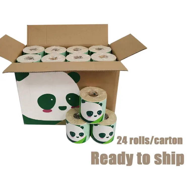 Custom Standard size ultra soft strong toilet paper rolls with customized design logo