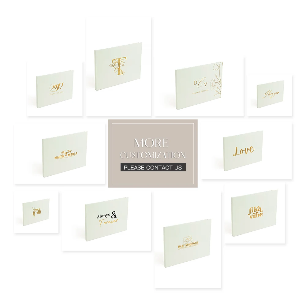 New Customization Invitation Card Wedding With 7 Inch Linen Hardcover Wedding Video Brochure with Gold Foil Video Memory Book