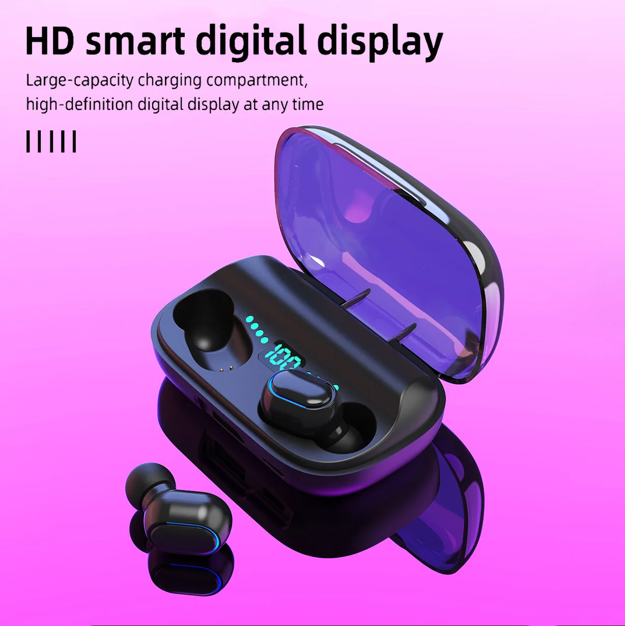 Wireless Headphones 160H Playtime Wireless Earbuds BT 5.1 Headphones In Ear Headphones Deep Bass CVC8.0 Noise Canceling